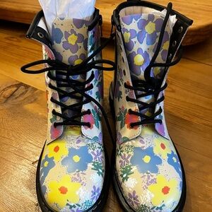 Floral Combat Boots